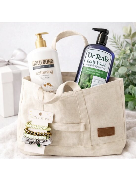 Mephobia Other - Luxury Eucalyptus Spa Set Canvas Tote, Nordstrom Hair Ties, Dr Teal’s, Gold Bond